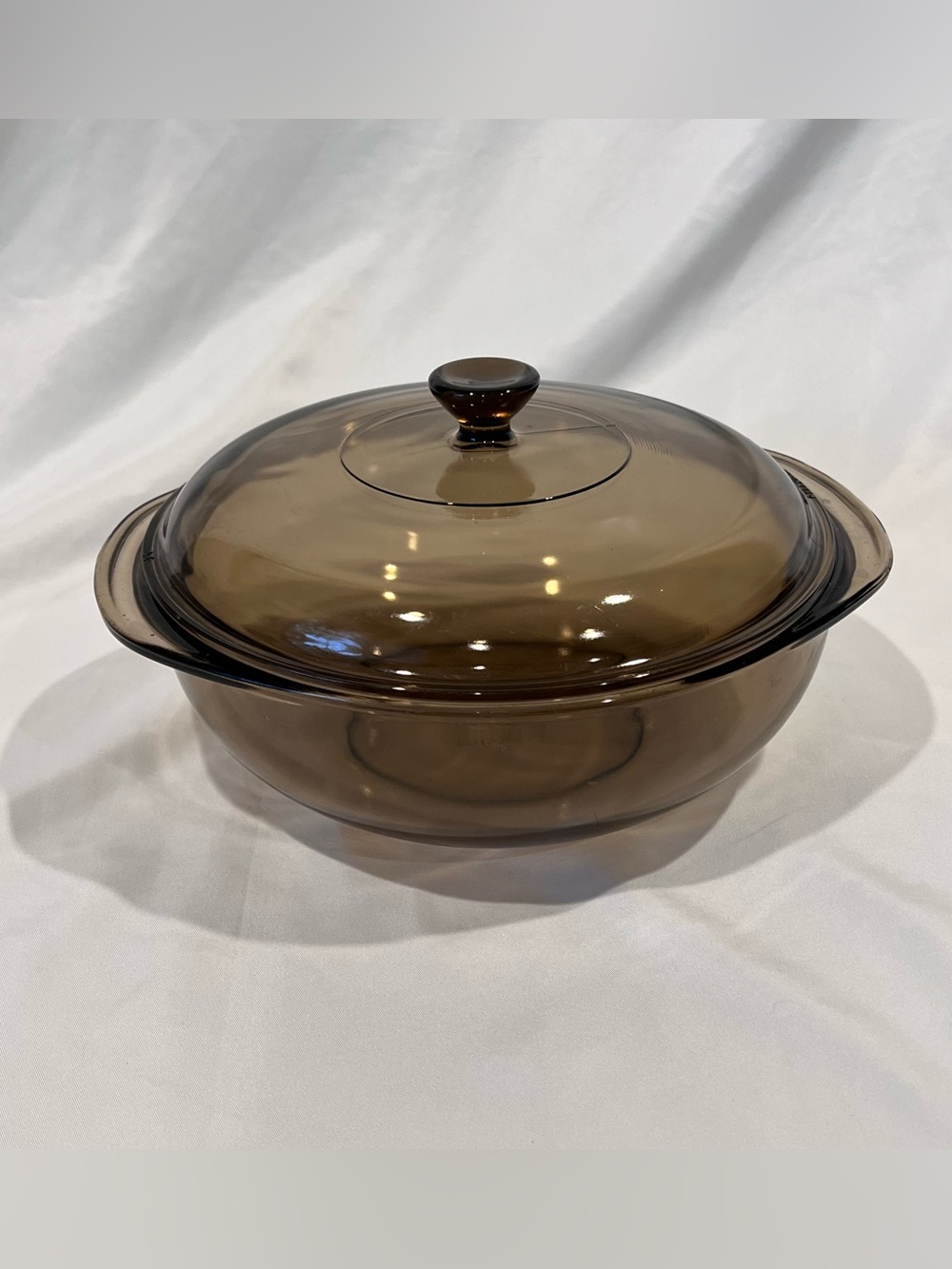 Vintage Pyrex 024 Amber Brown Covered Casserole Dish w Lid